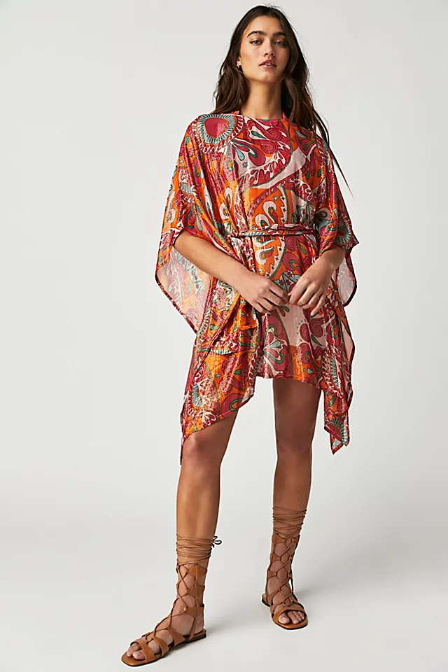 Livy Shimmer Print Kaftan Framboise Combo