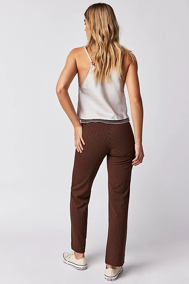 THRILLS Brit Pinstripe Pants Brown
