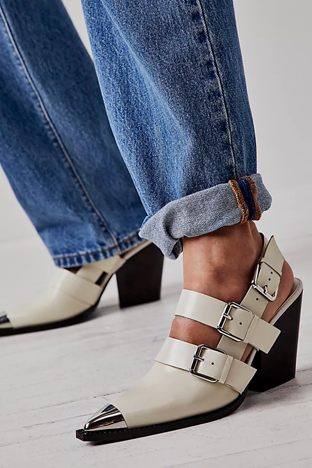 Harley Slingback Heels Beige Silver