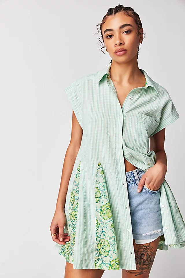 Delilah Mini Dress Mint Combo