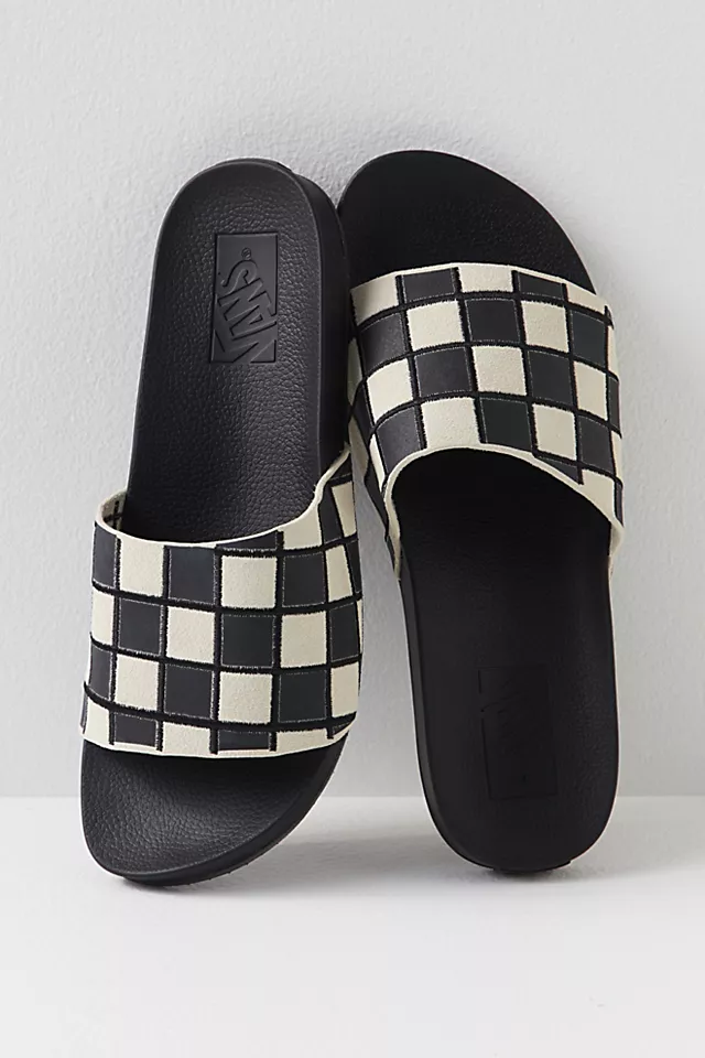 Decon Checkered Slides Black / Bone White