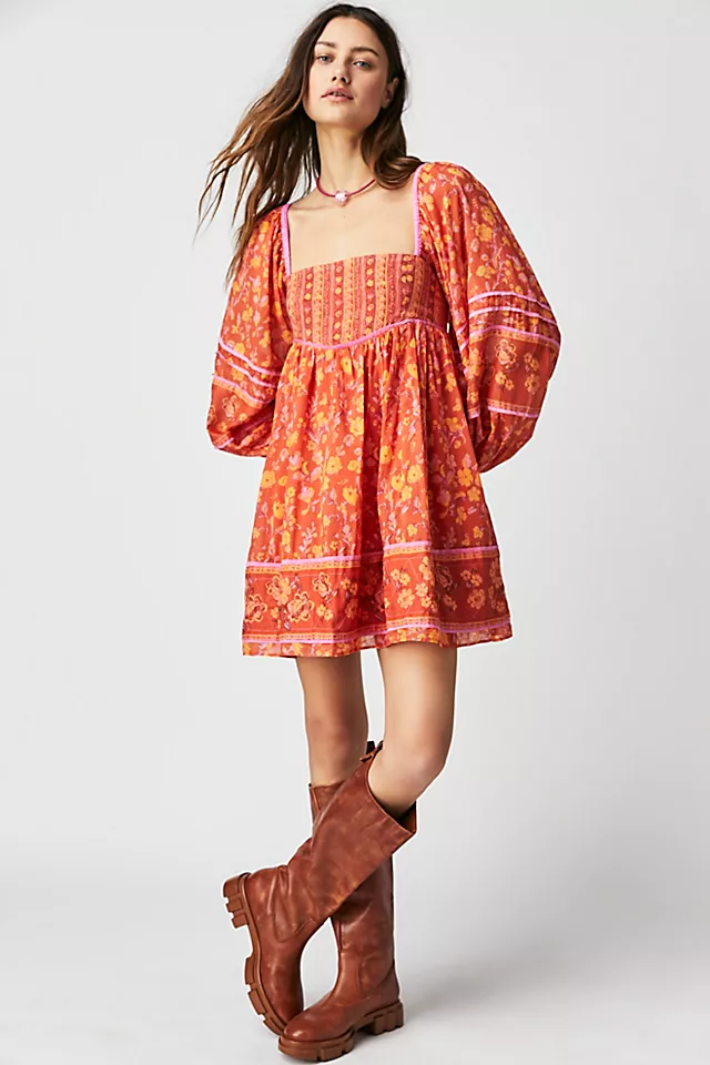 Endless Afternoon Mini Dress Chili Combo