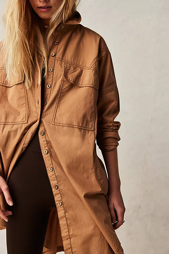 Poppy Maxi Shirt Iced Coffee