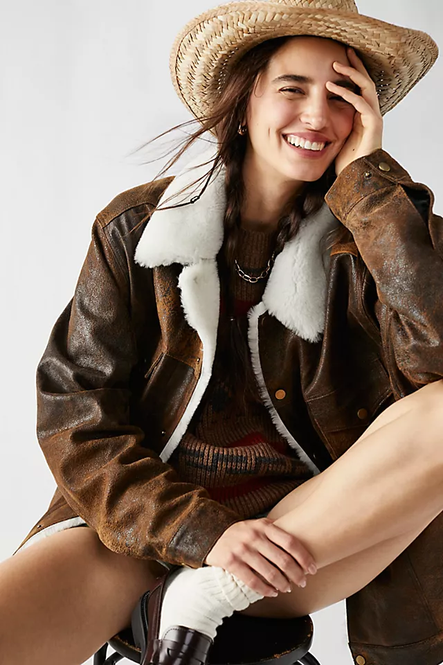 Dancassab Giula Jacket Brown White