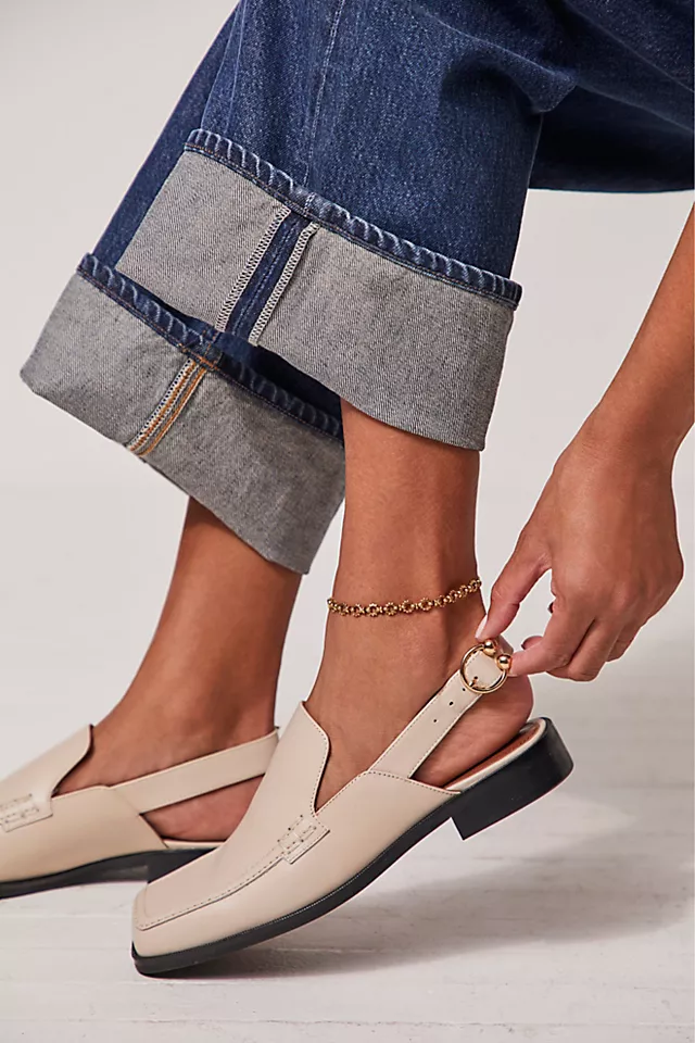 Logan Slingback Mules Ivory