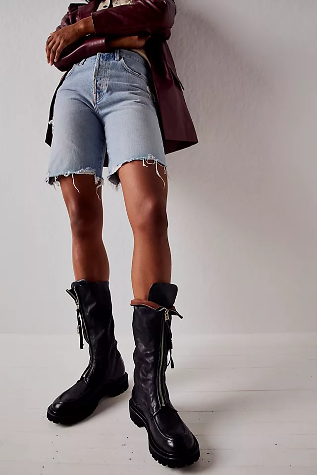 Zayne Zip Front Boots Nero