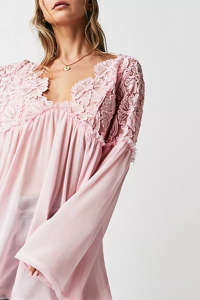 Magdalene Crochet Tunic Pink