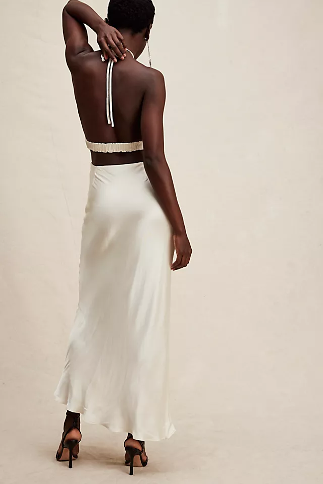 Shona Joy Halter Maxi Dress Oatmeal