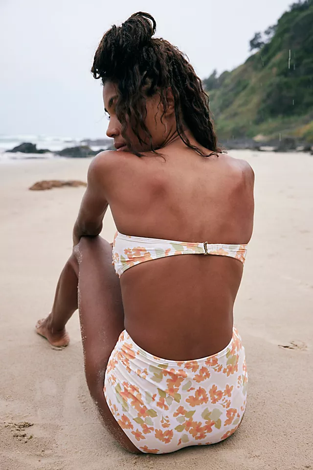 Peony Pleated Bandeau Bikini Top Lilium