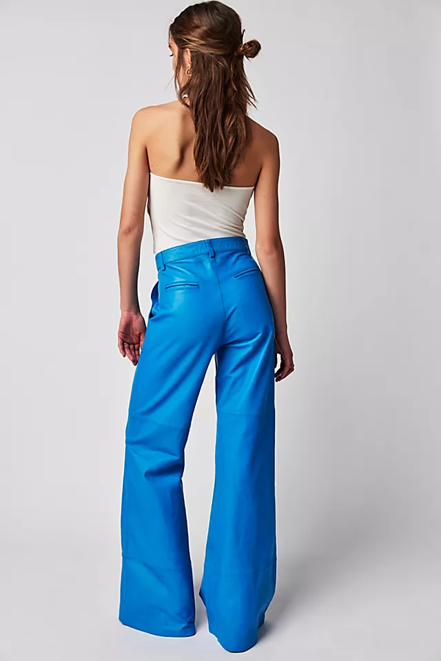 Understated Leather Dream Pants Blue Aster
