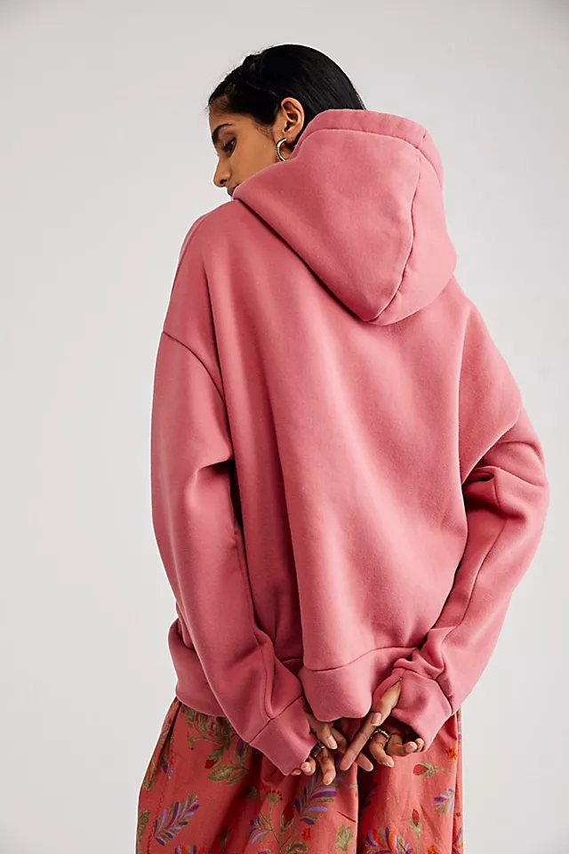 Red Velvet Luxe Twisted Hoodie Washed Red