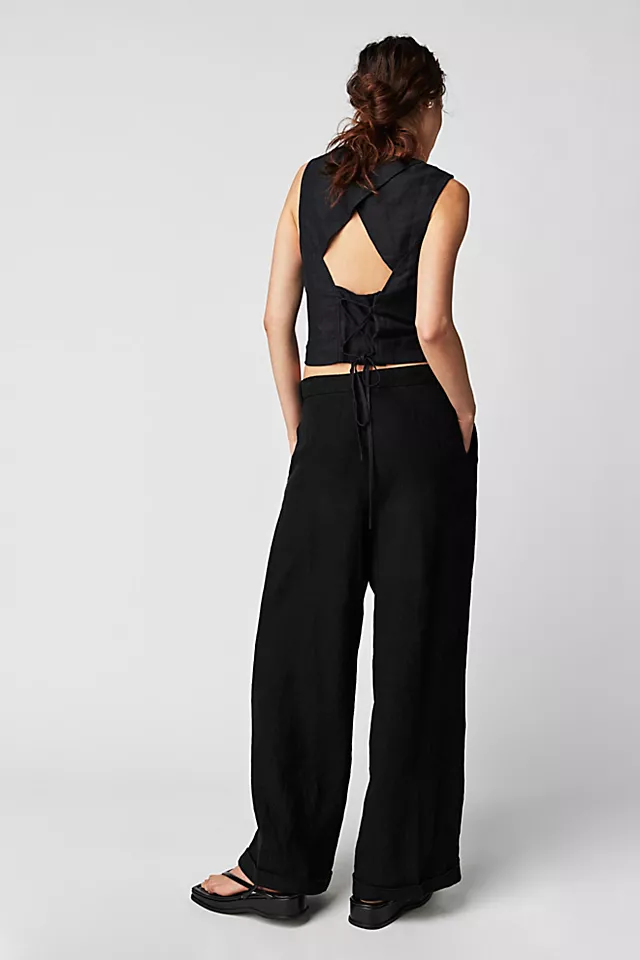 Lyla Linen Trousers New Black