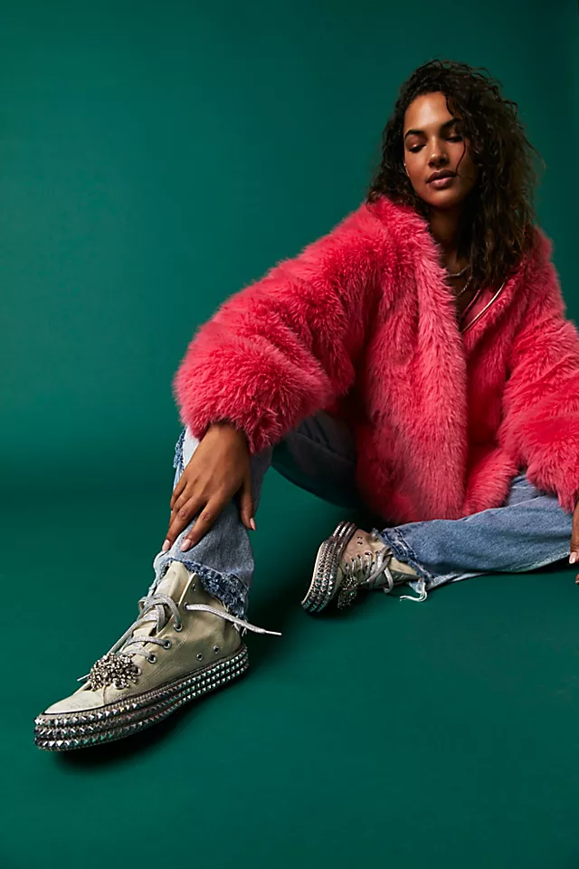 Cruise Studded Hi Top Sneakers Parchment