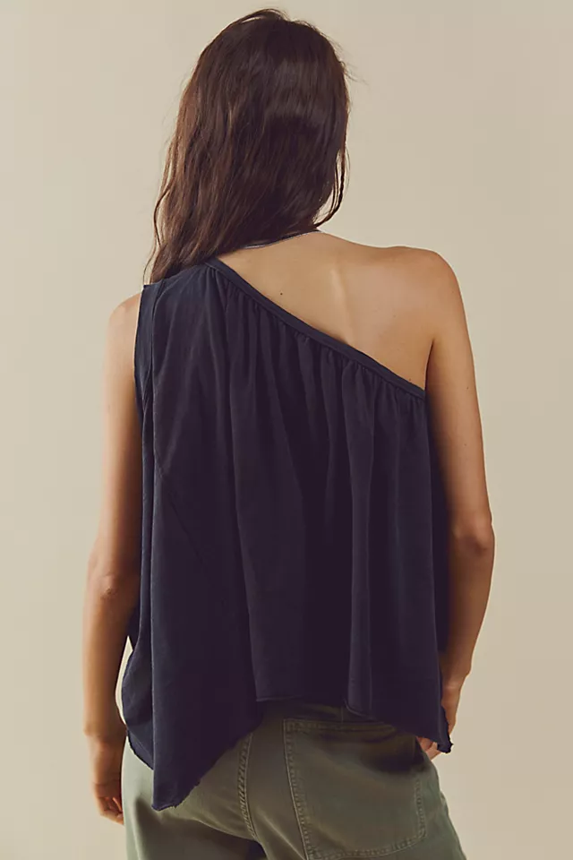 Spring Break One Shoulder Top Black