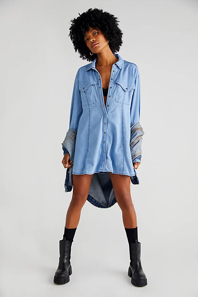 Sammi Denim Mini Dress Light Indigo