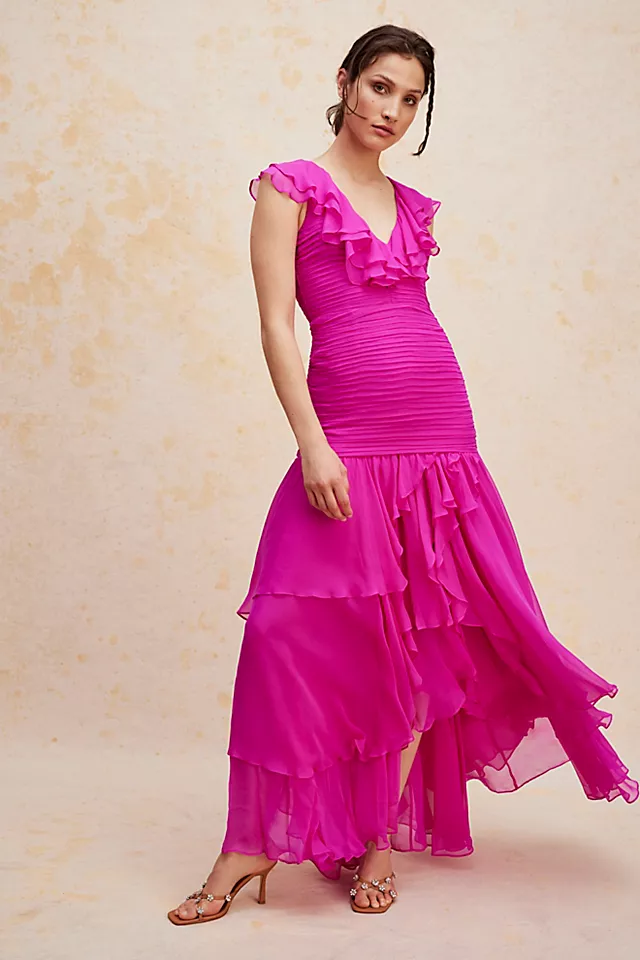 LoveShackFancy Tini Gown Flirty Fuchsia