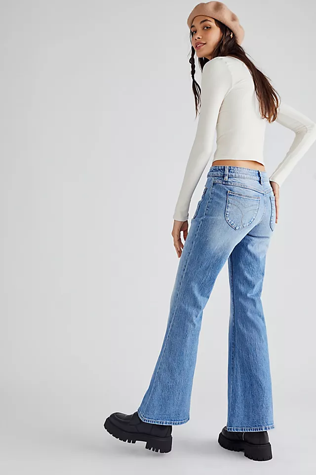 Rolla's Sailor Low-Rise Flare Jeans Organic Mid Blue