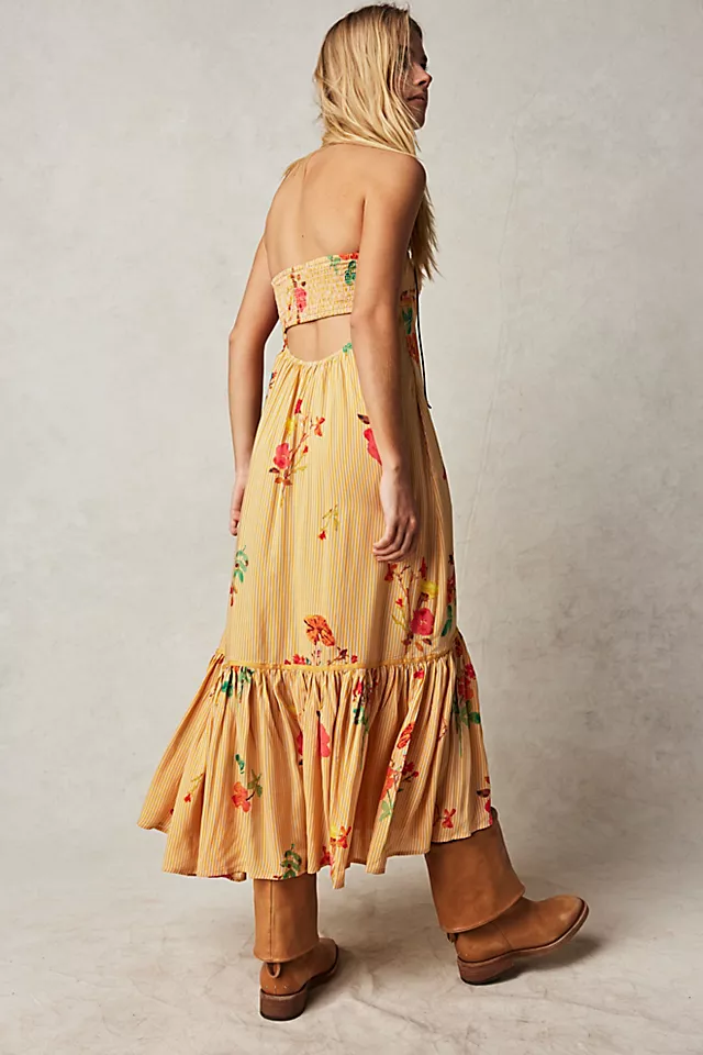 Rosie Posie Midi Dress Sunshine Combo