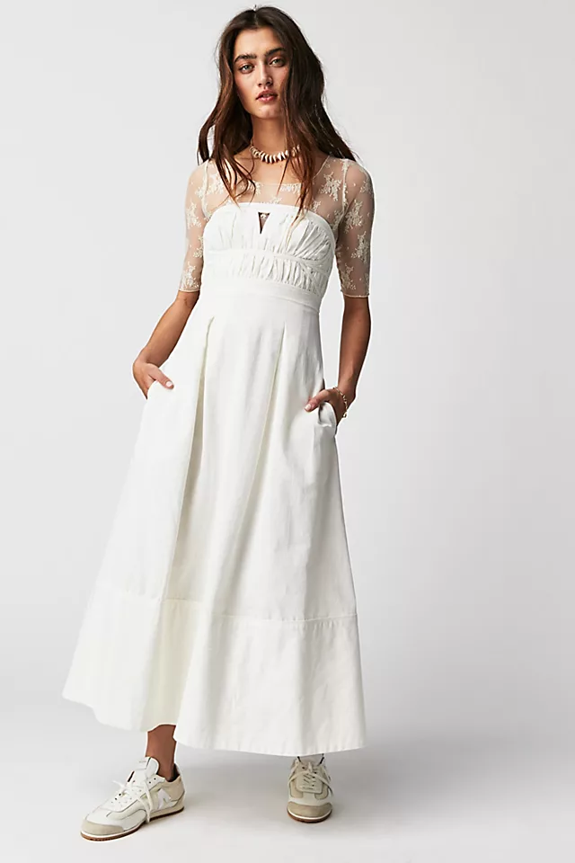 Shona Joy Akua Bustier Midi Dress Coconut