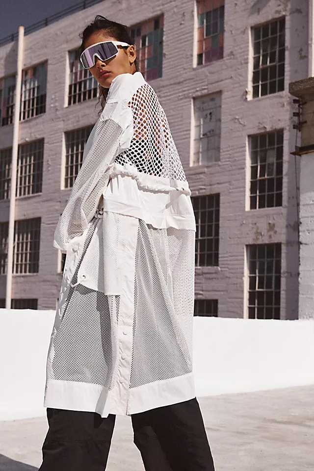 Under The Sea Mesh Maxi Parka White