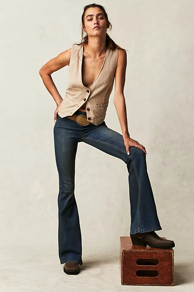 Penny Pull-On Flare Jeans Moody Blue