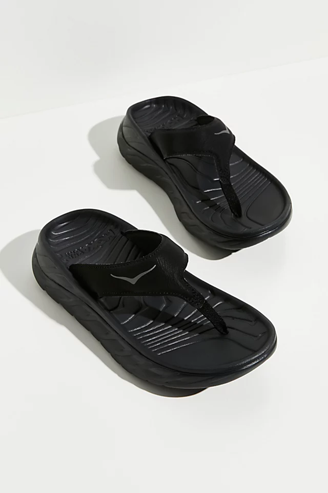 HOKA Ora Recovery Flip Flops Black / Dark Gull Grey