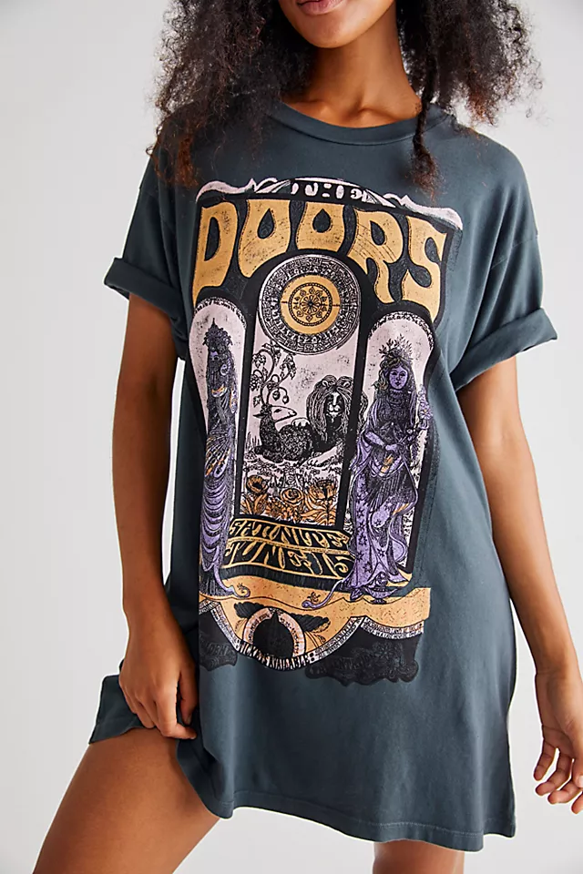 The Doors Tee Shirt Dress Vintage Black