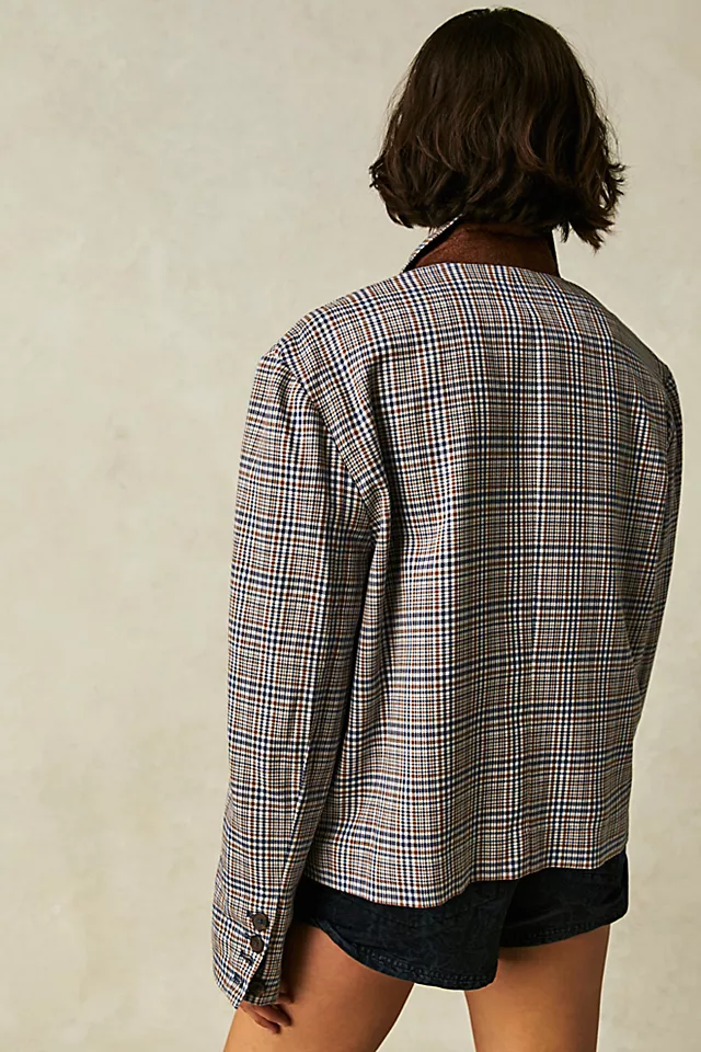 Cali Plaid Blazer Blue Combo