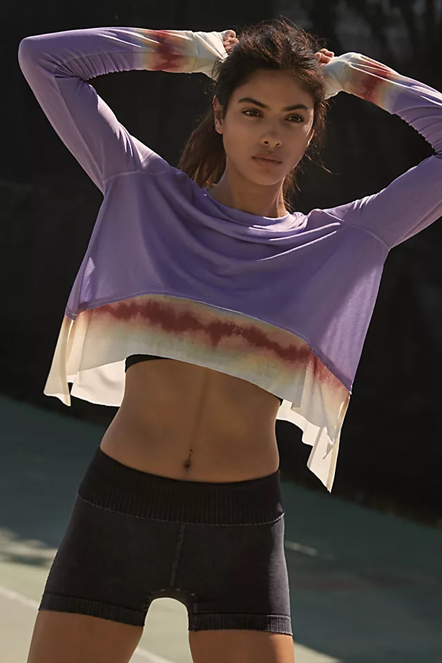 Tempo Printed Long-Sleeve Tee Lilac Mist Combo