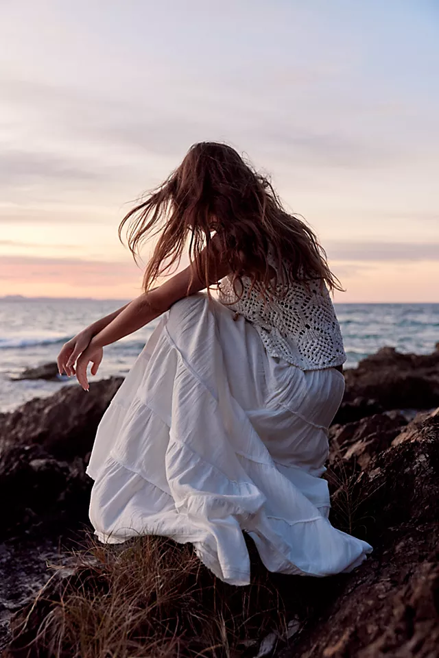 Simply Smitten Maxi Skirt Optic White