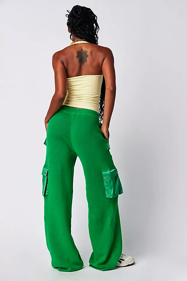 SER.O.YA Poe Knit Cargo Pants Kelly Green