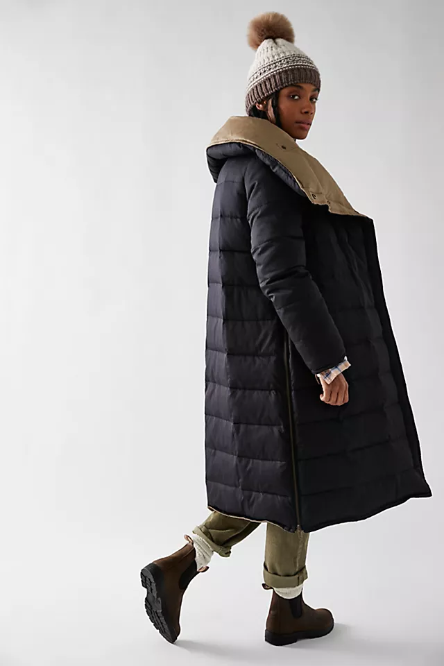 Nicholas K Reversible Puffer Jacket Black Sand