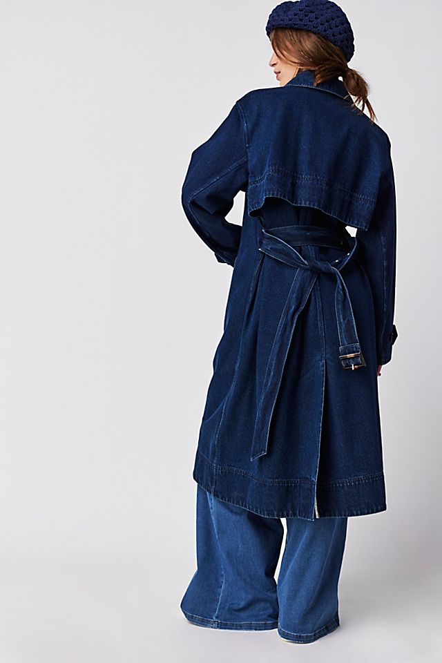 Barbour Somerland Denim Trench Blue