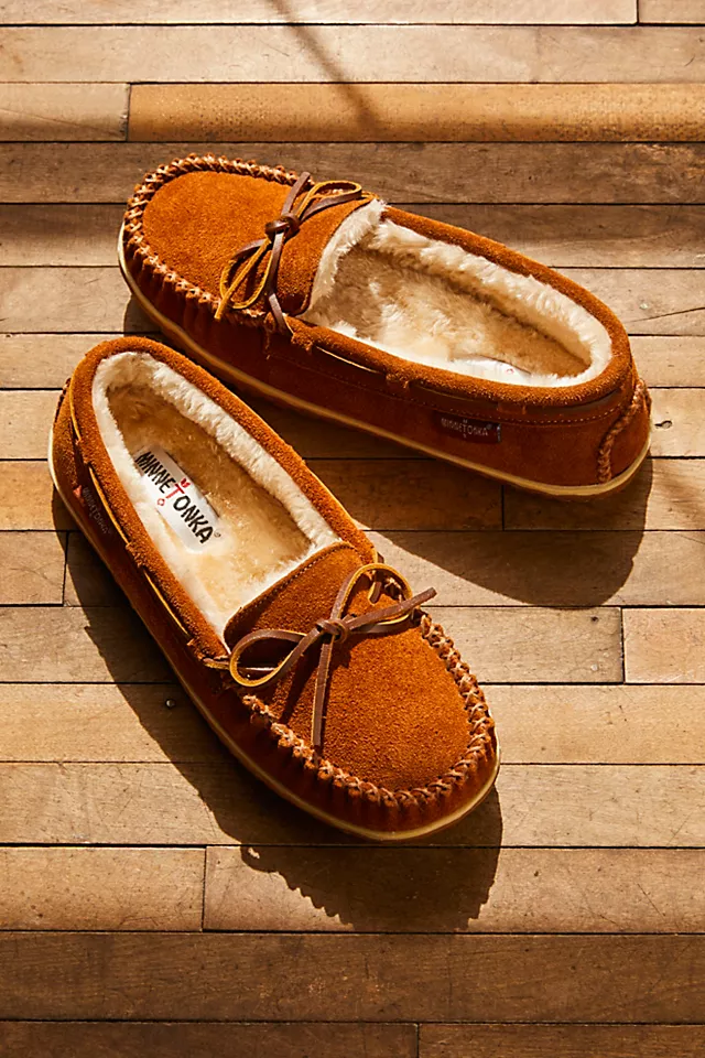 Minnetonka Tilia Moccasin Slippers Brown