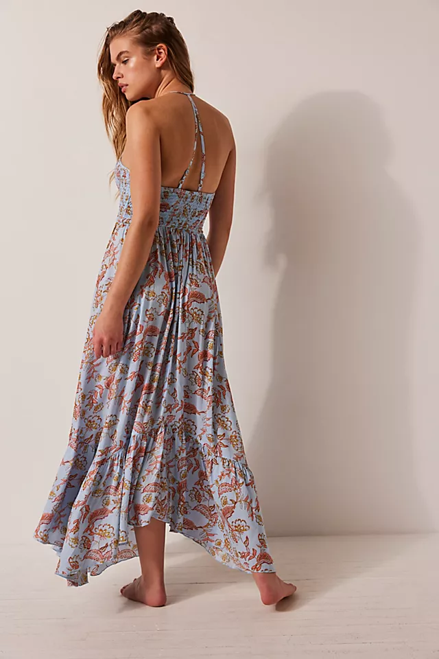 Heat Wave Printed Maxi Slip Robins Egg Combo