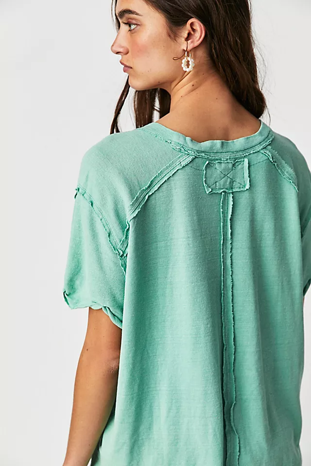 Care FP Linen Blend BF Tee Subtle Green