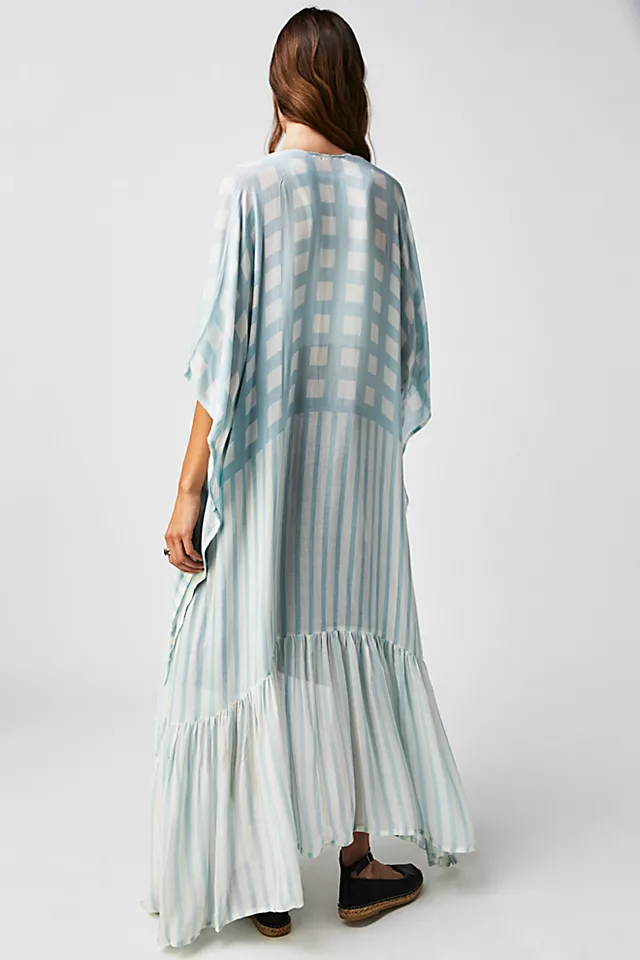 Kenna Ruffle Kimono Powder Blue