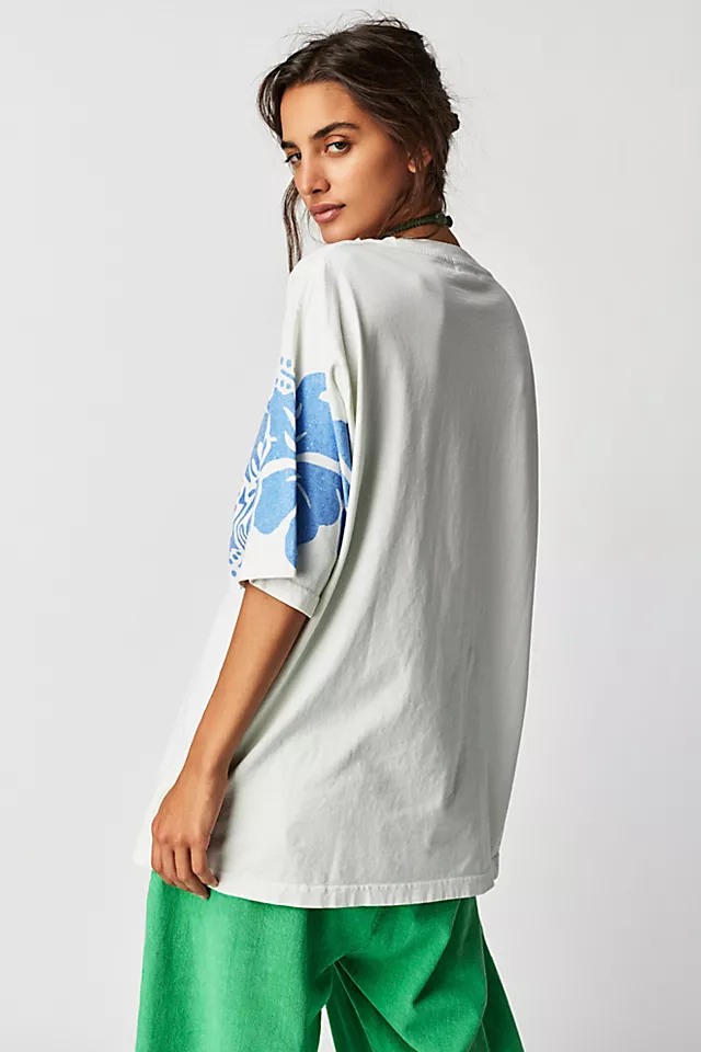 The Bureau Hibiscus Tee Blue