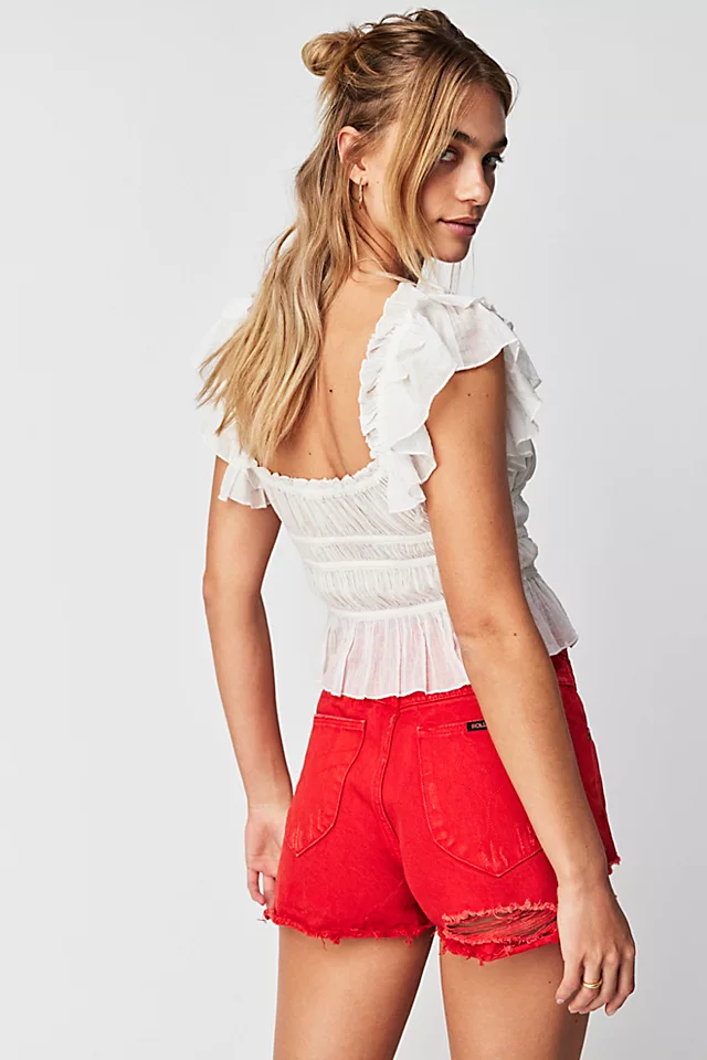 Dusters Cut Off Shorts Red