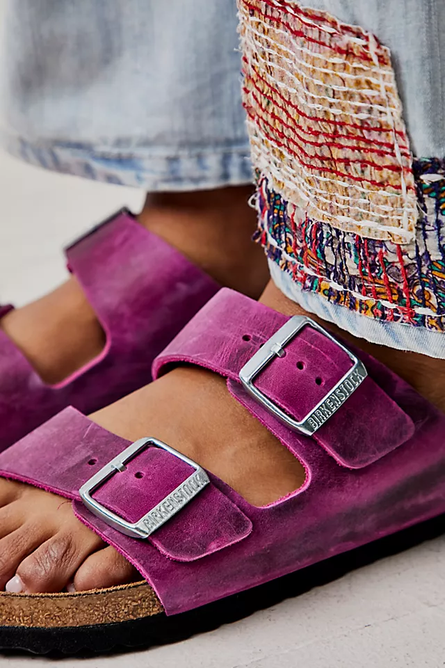 Arizona Birkenstock Sandals Festival Fuchsia Oiled Leather