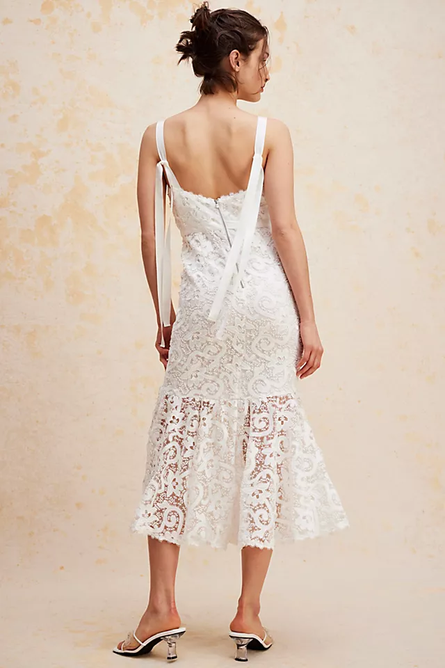 Saylor Leslie Midi Dress White