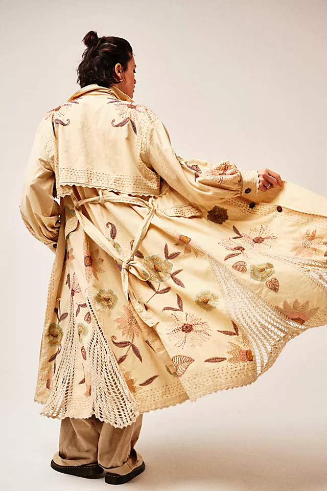 Forget Me Not Trench Coat Almond Flower