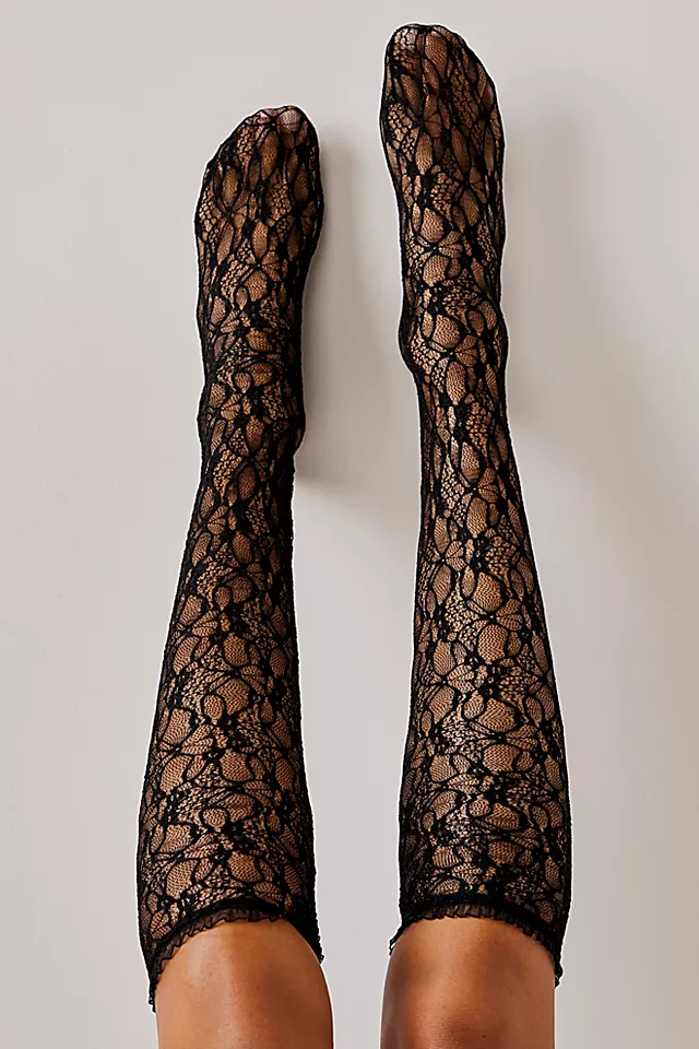 Gunmetal Knee High Socks Black