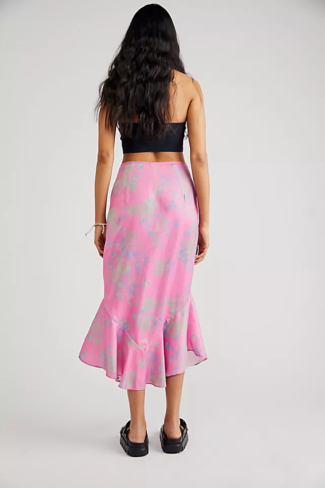 Everything's Rosie Midi Skirt Pink Combo