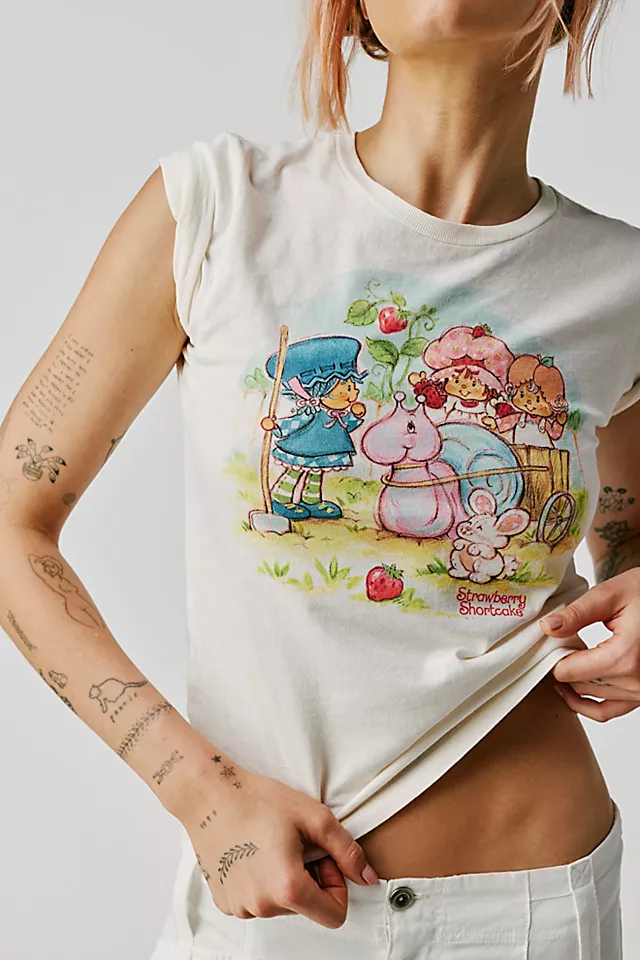 Strawberry Shortcake Recycled Distressed Baby Tee