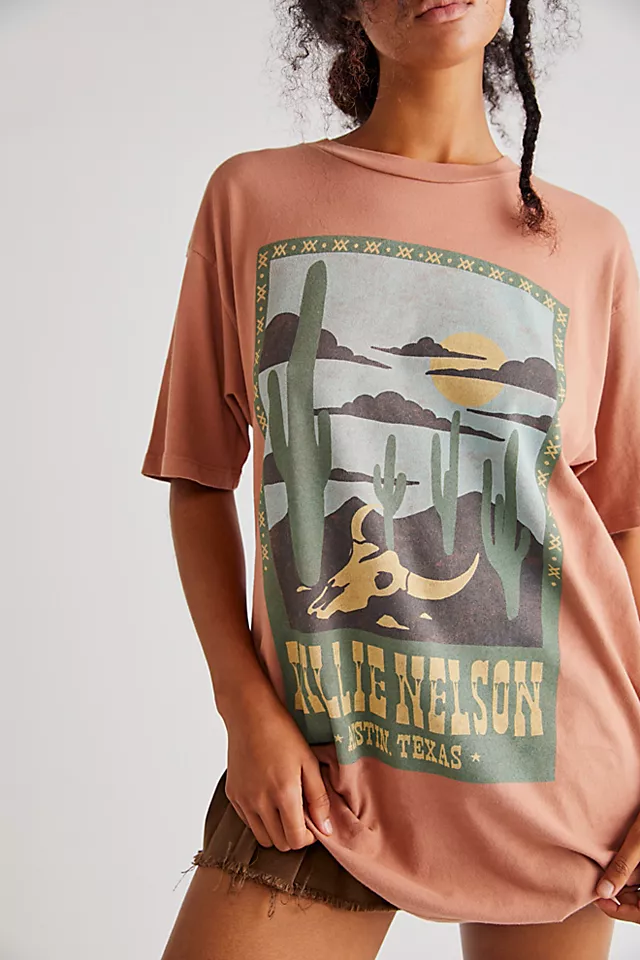 Willie Nelson Tee Dress Suede