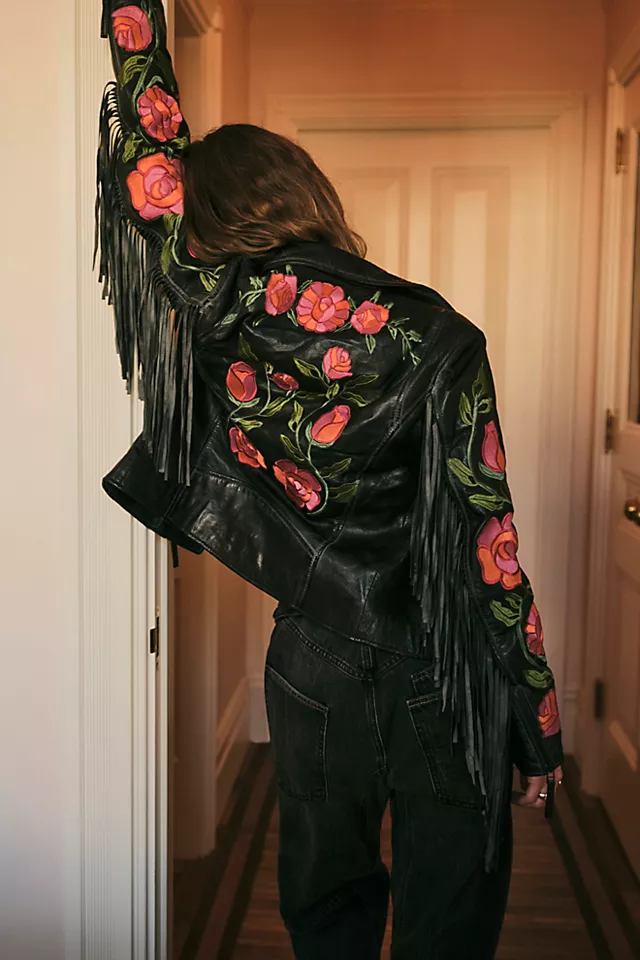 FP X Mauritius Crissy Floral Fringe Jacket Black