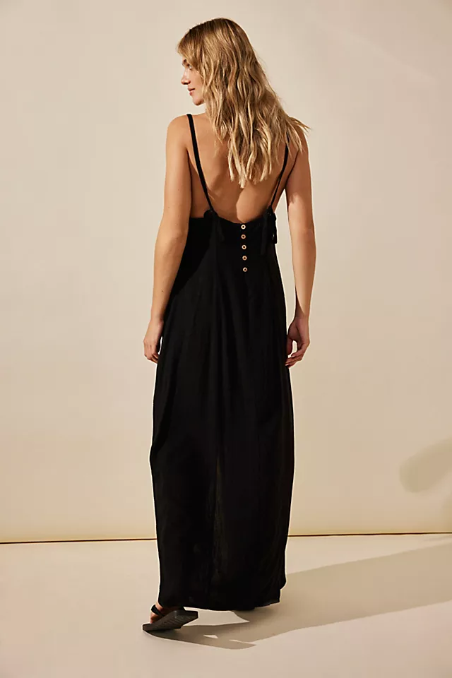 Romantic Wrapped Jumpsuit Black