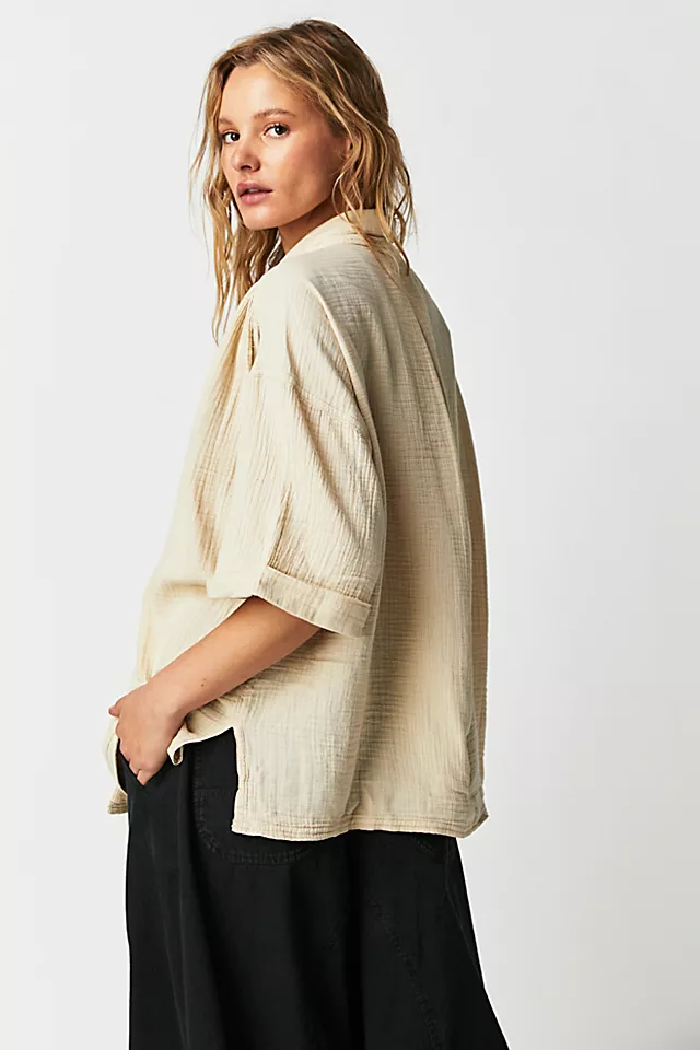 Lou Blazer Shirt Summer Khaki