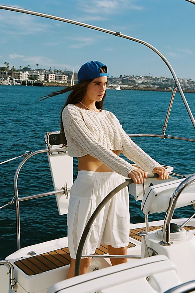 Tuesday Cable Crop Sweater Chamomile